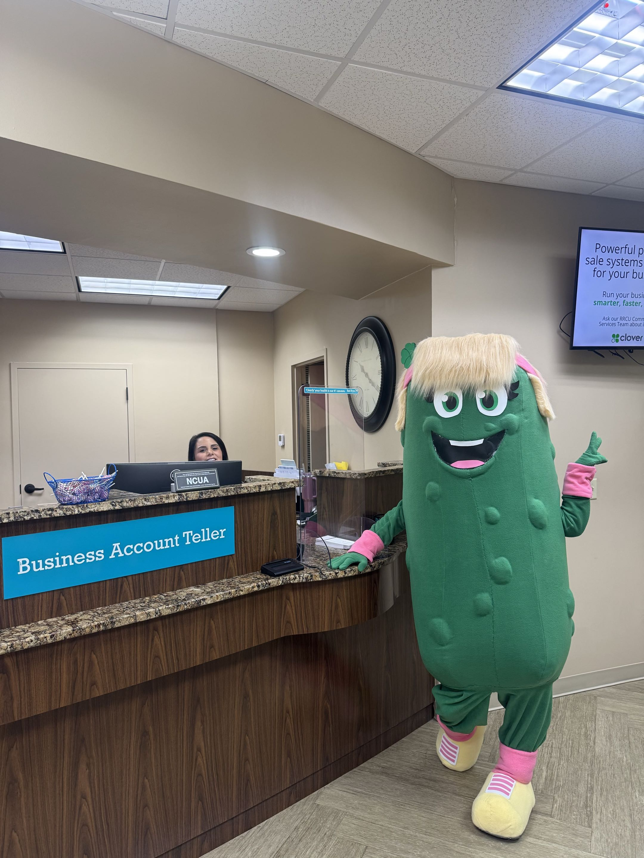 Paddy the Pickle at Red River Credit Union